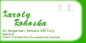 karoly rohoska business card